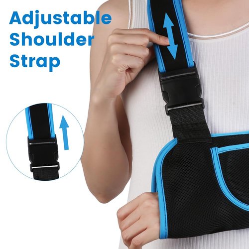 Arm Sling, Lightweight & Breathable Medical Sling with Adjustable Shoulder Strap, Shoulder Mesh Immobilizer Slings for Elbow Injury/Torn Rotator Cuff/Wrist Injury/Surgery, Right or Left, Women or Men