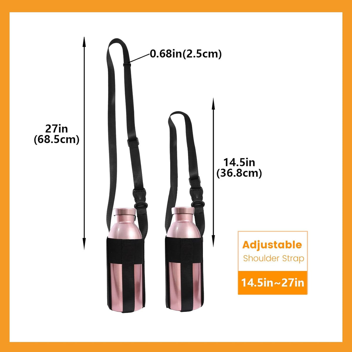 Skiennix Water Bottle Shoulder Strap - Adjustable Crossbody Design for 12-32oz Bottles