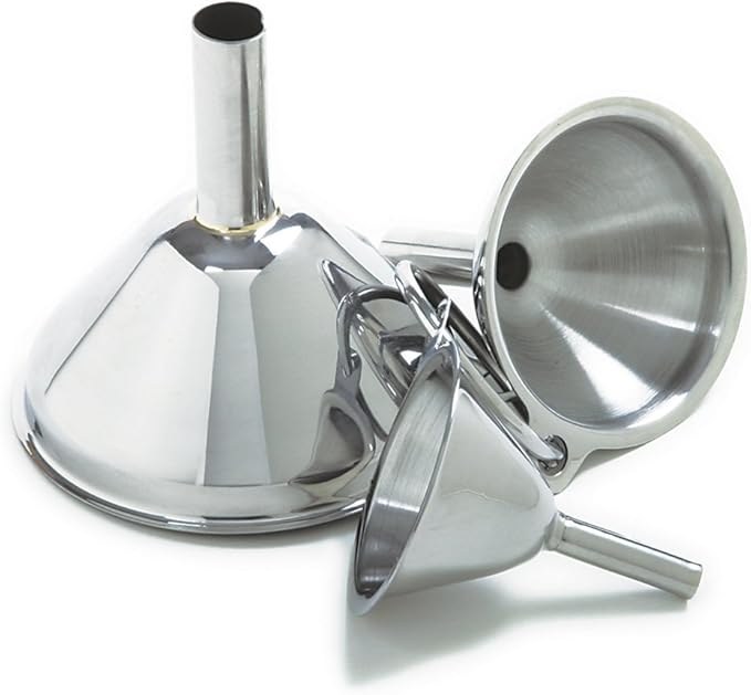 Norpro Stainless Steel Funnels, Set of 3, Silver