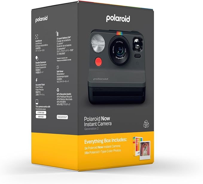 Polaroid Now 2nd Generation I-Type Instant Camera + Film Bundle