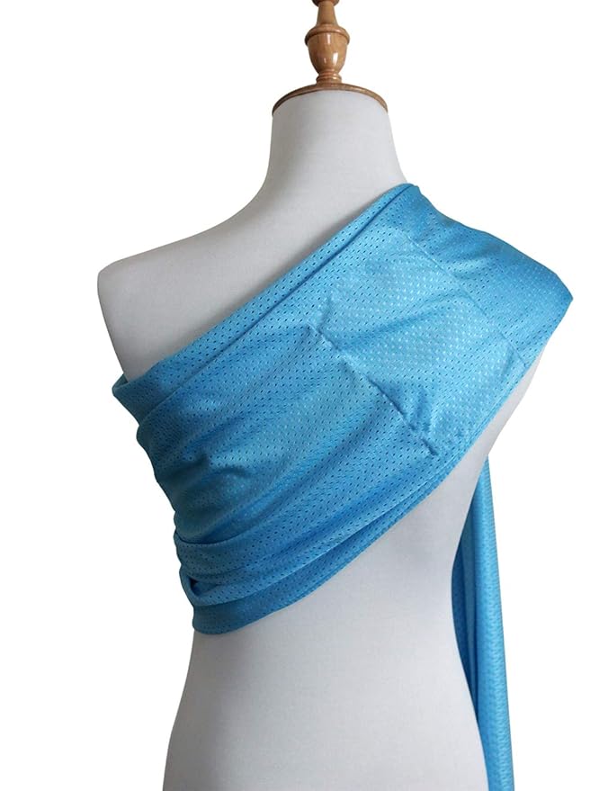 Baby Water Ring Sling Carrier | Lightweight Breathable Mesh Baby Wrap for Infant, Newborn, Kids and Toddlers | Perfect for Summer, Swimming, Pool, Beach | Great for Dad Too Lakeblue