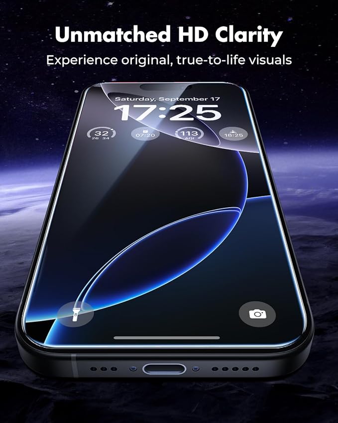 UNBREAKcable iPhone 16 Pro Screen Protector 3-Pack, Upgraded Dual-Tempered