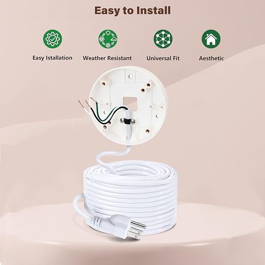 Power Cable and Plug-in Mount for Floodlight Cams Compatible