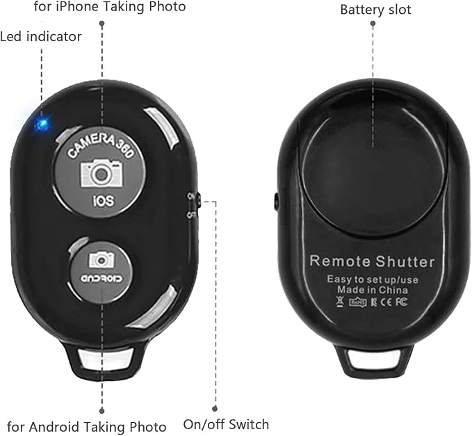 Wireless Remote Shutter for Cellphones and Tablets, AOQIYUE Wireless Remote for