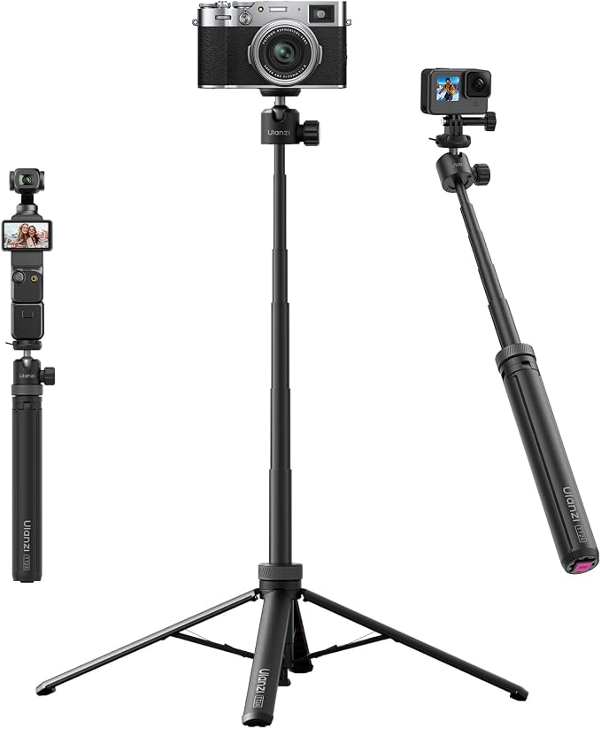 Upgrade 59" Tripod Stand w Auto-Open 4-Leg, ULANZI TT24 Vlogging Selfie Stick