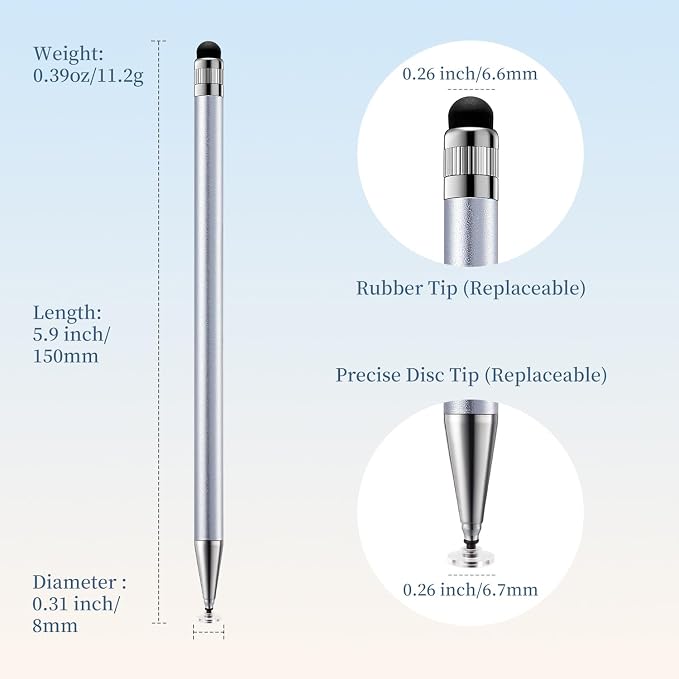 ChaoQ 2-in-1 Stylus Pen for Touchscreen, 6 High Sensitivity Stylus