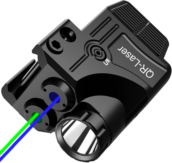 Red Green Purple Blue Laser Light Combo, 800 Lumens Tactical Flashlight Laser