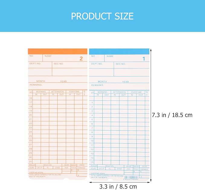 Operitacx Double-Sided Attendance Time Cards
