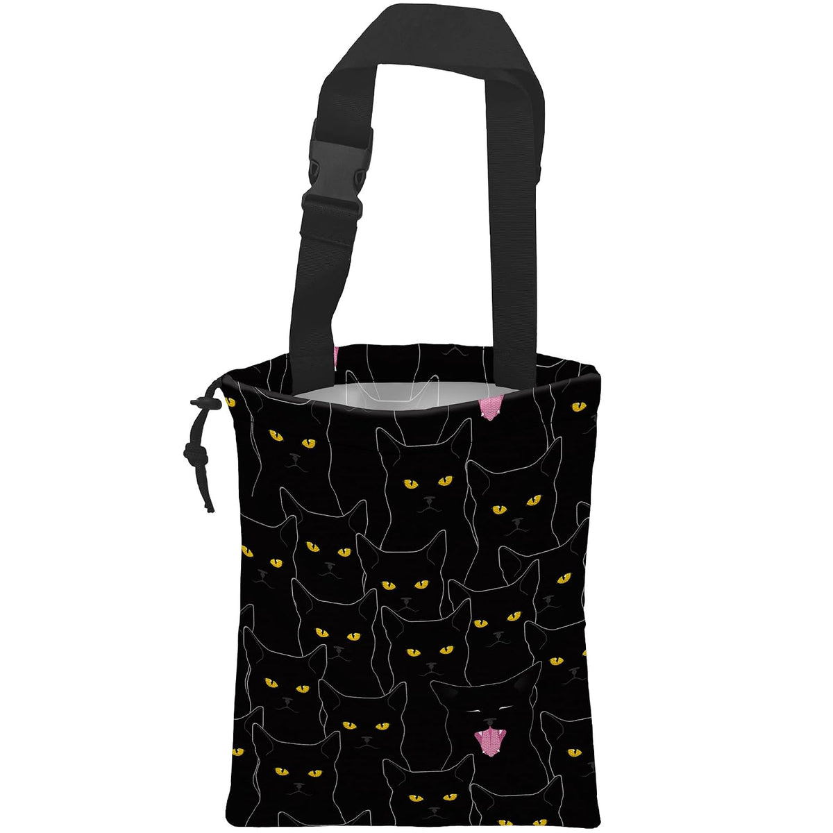Car Trash Bag Hanging Black Cats Car Trash Can Waterproof Garbage Bag Hanging for Car Back Seat