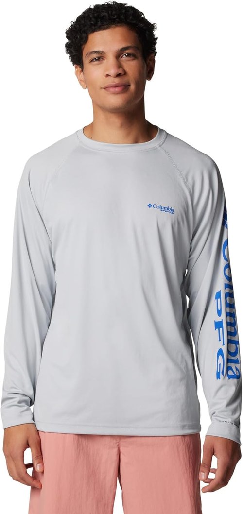 Columbia Men's PFG Terminal Tackle Long Sleeve Fishing Shirt - Quick-Dry, Lightweight, Blue