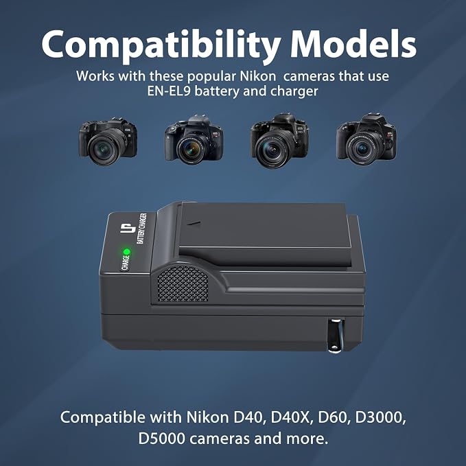 LP EN-EL9 EN EL9a Battery Charger Pack, D5000 Digital SLR