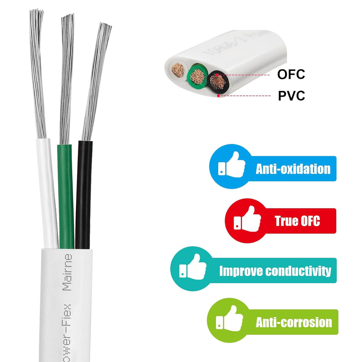 Skiennix 14 Gauge Marine Wire - Tinned Copper Boat Cable, 30ft OFC for Automotive & Solar Use