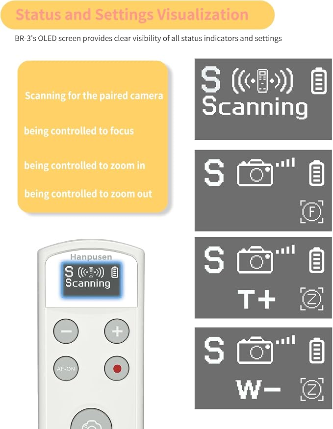 Hanpusen Rechargeable Camera Remote Control