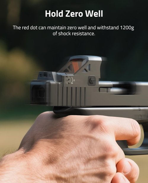 CVLIFE Wolfprowl Motion Awake Red Dot Sight, Compatible with RMS/RMSC 3MOA Red Dot Compact Reflex Sight Shockproof IPX7 Waterproof, with Adapter Plate for MOS 21mm Picatinny Base