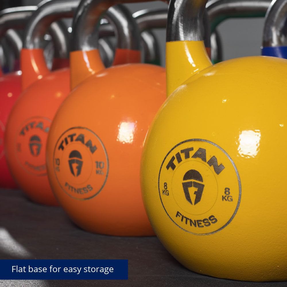 Titan Fitness Competition Kettlebell - Durable Single Piece Casting for Full Body Workouts | KG Markings