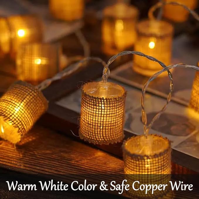 Fielegen 2 Meter 10 LED Retro String Lights Battery Operated Indoor Bedroom Vintage Themed Decorative Fairy Lights for Home Garden Wedding Birthday Party Decor Festival Atmosphere Lights (Warm White)