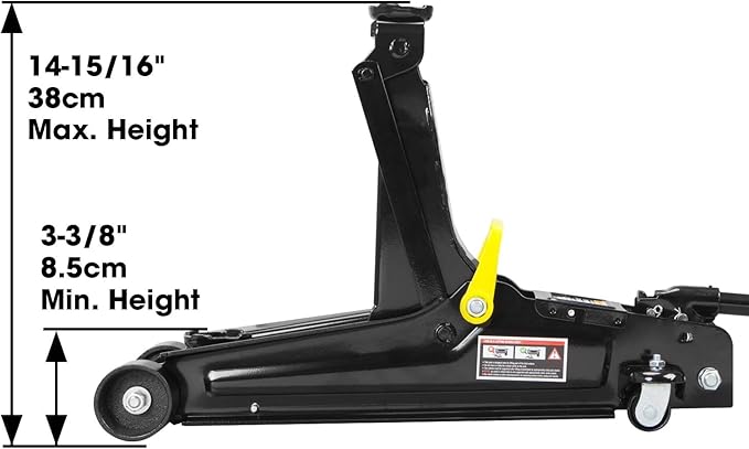 Big RED 2.5 Ton (5,000 lb) Low Profile Hydraulic Trolley Jack, Black, AT825051BR