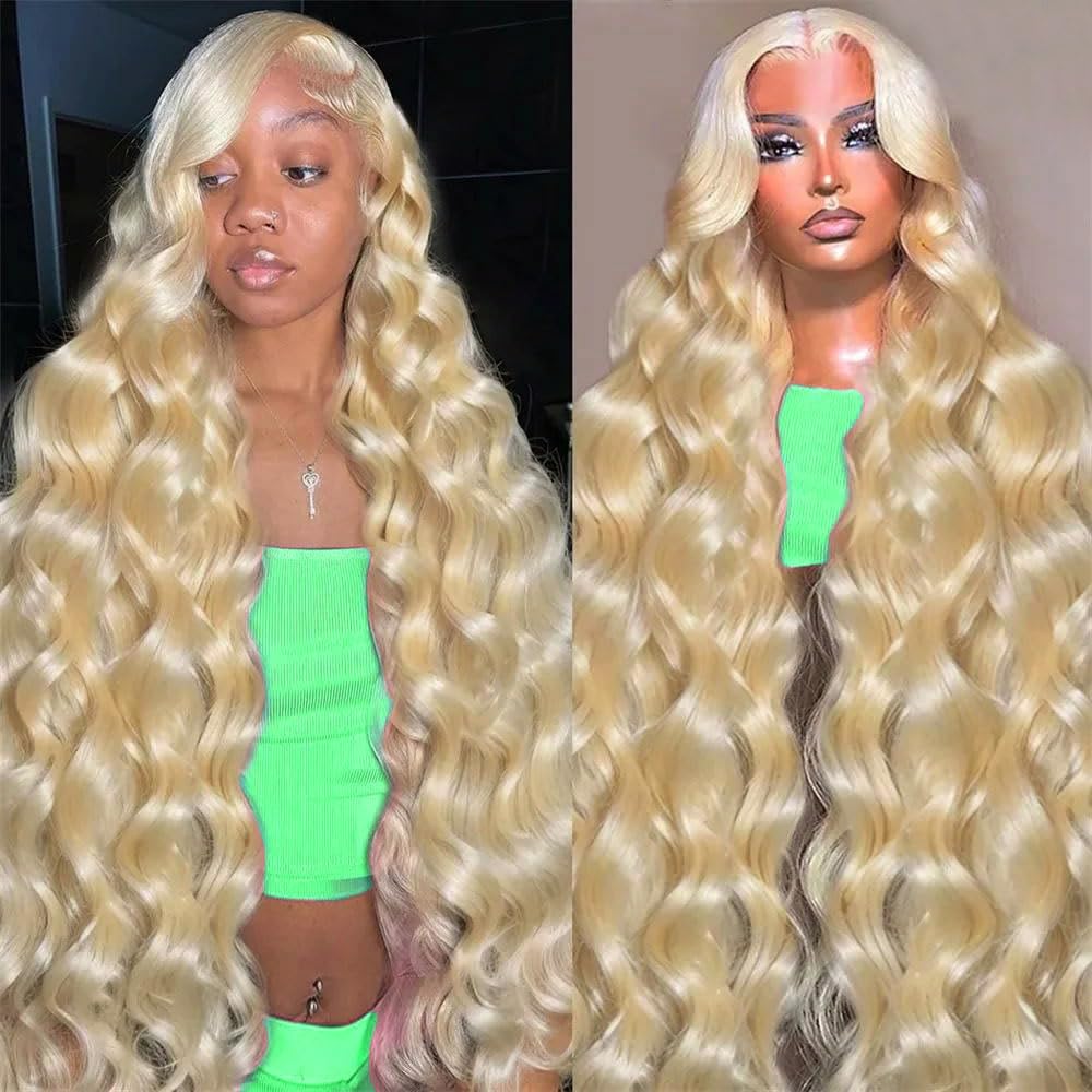 Sweetie 36 Inch 613 13X4 Lace Front Wig Human Hair 200% Density 12A Blonde Wig Human Hair Body Wave Lace Front Wigs Human Hair F
