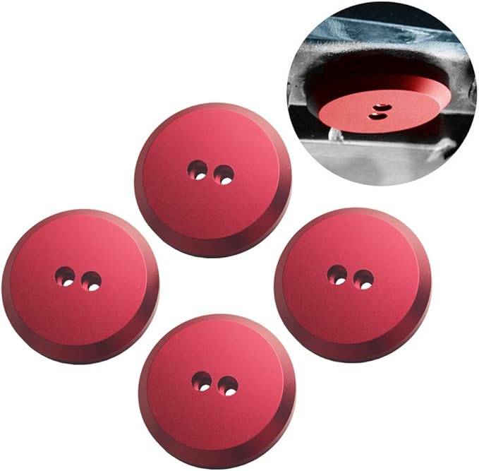 Dewhel Jack Pad Adapter Billet Anodized Red Aluminum Floor Jack for Corvette C8/C7/C6 Premium Bolt on Jack Points - 4 Pack¡­
