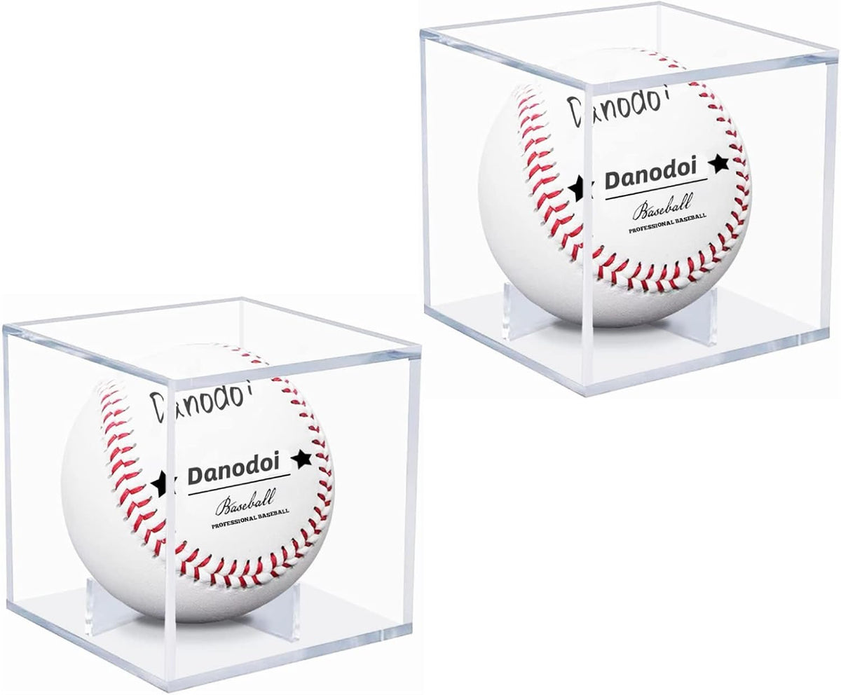Skiennix Baseball Display Case - UV Protected Acrylic Holder for Official Size Baseballs | 2 Pack