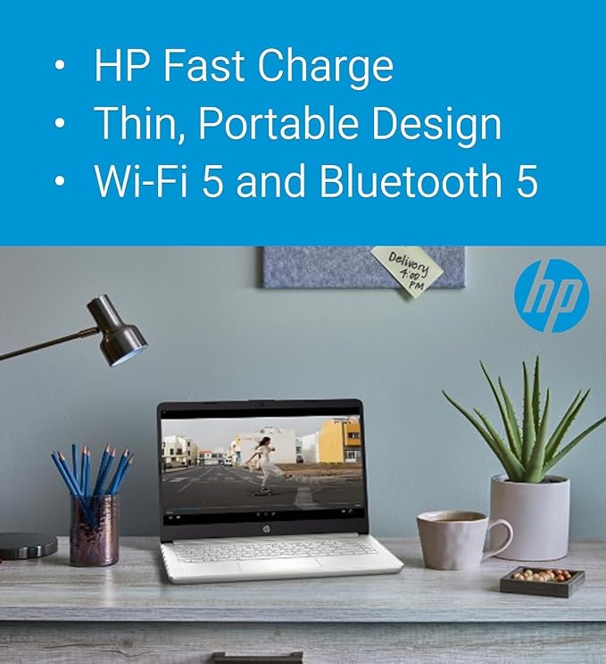 HP 14" Ultra Light Laptop for Student & Home (Intel 4-Core Celeron, 4GB RAM, 64GB eMMC + 128GB SD Card,) 11-Hr Long Battery Life, Webcam, Wi-Fi, Win 11 Home in S Mode (Renewed)