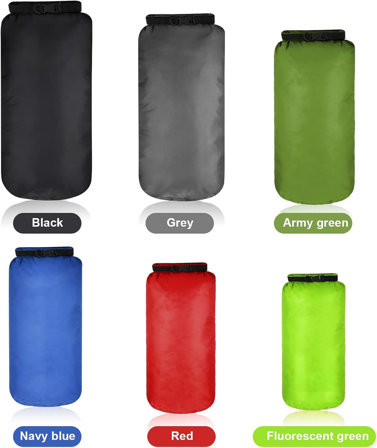 Shappy Waterproof Dry Bag Set - 6 Pcs Ultralight Stuff Sacks for Camping, Kayaking & Hiking | 3L to 20L Sizes