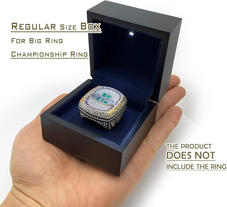 Wooden Lighting Display Box for Championship Ring – LED Illuminated, Available