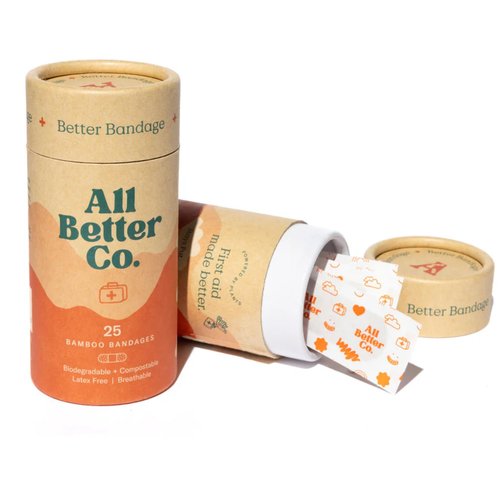 All Better Co. The Better Bandage - Organic Bamboo, Hypoallergenic, Earth-Friendly Adhesive - Pack of 25