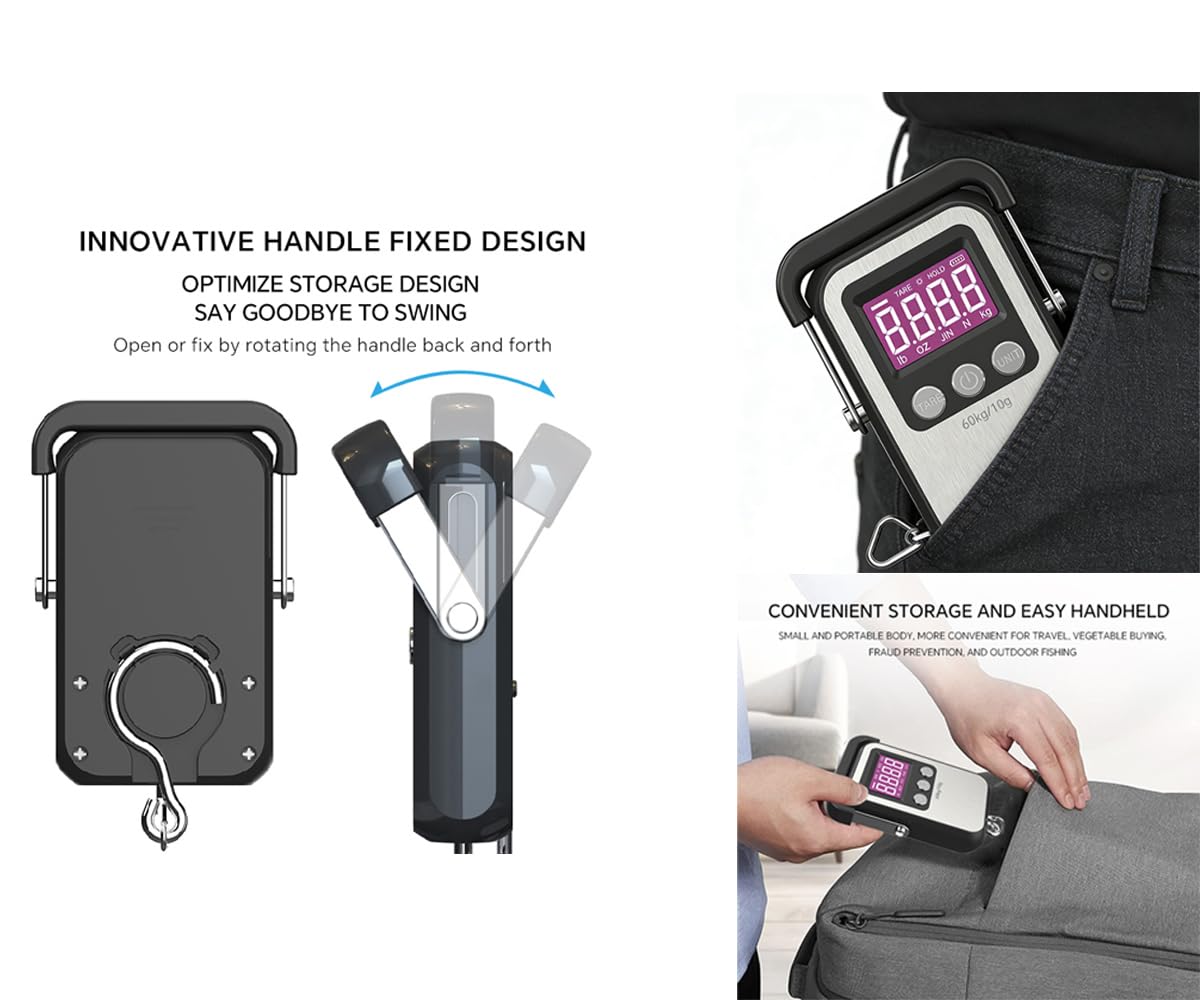 Portable Digital Luggage Scale by [Brand Name] - 132lb Capacity | Ideal for Travel & Fishing