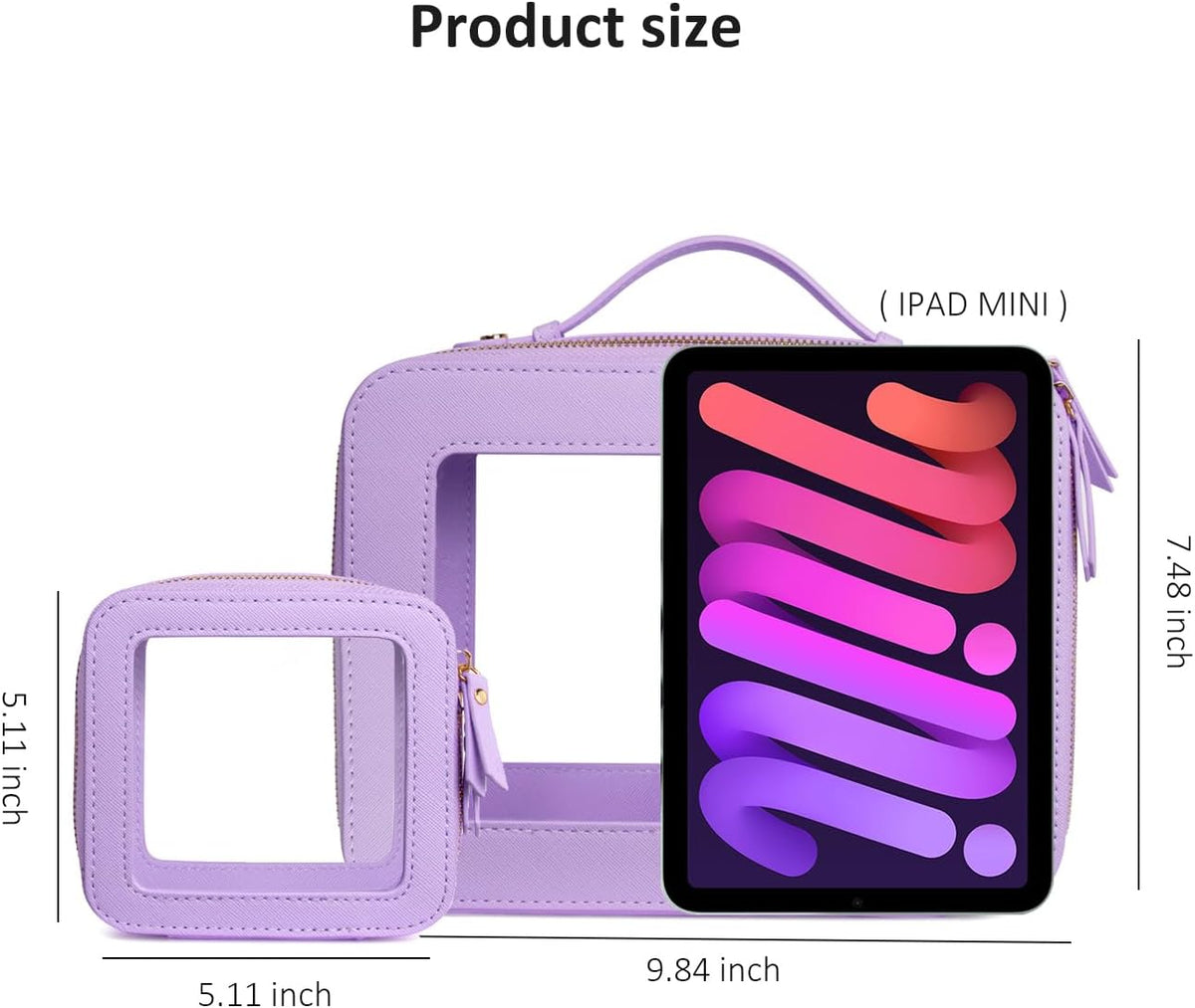 LETGO 2Pack Clear Makeup Bag Mahjong Tile Bag with Zipper and Handle| Structured Large Travel Makeup Bag for Toiletries for Women Mahjong Tile Carrying Case