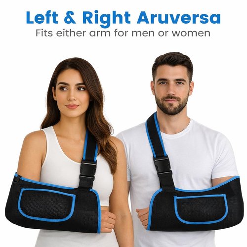 Arm Sling, Lightweight & Breathable Medical Sling with Adjustable Shoulder Strap, Shoulder Mesh Immobilizer Slings for Elbow Injury/Torn Rotator Cuff/Wrist Injury/Surgery, Right or Left, Women or Men