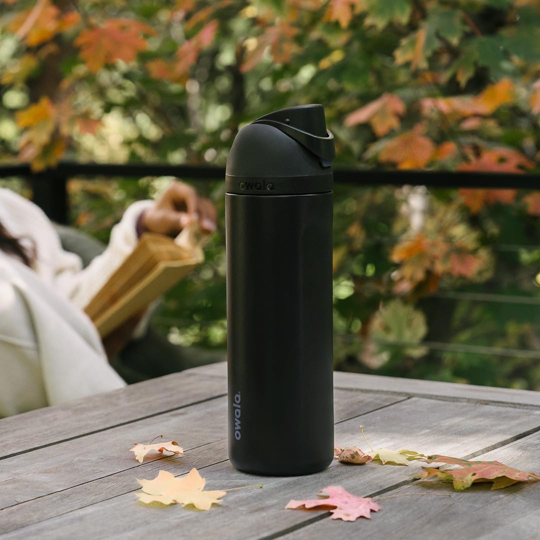Owala FreeSip Insulated Stainless Steel Water Bottle - BPA-Free, 24 Oz, Ideal for Travel - Dark Color