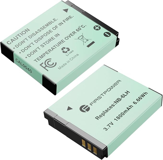 FirstPower 2-Pack NB-6LH/NB-6L Batteries Replacement