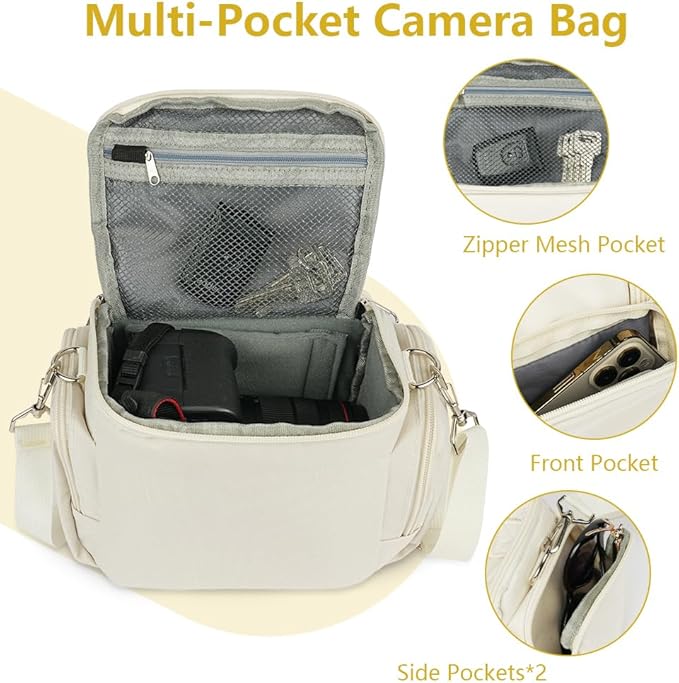 Ainiv DSLR Camera Bag, Waterproof Anti-Shock SLR Camera Case, Large Adjustable