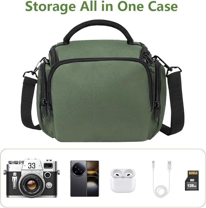 Ainiv DSLR Camera Bag, Waterproof Anti-Shock SLR Camera Case, Large Adjustable