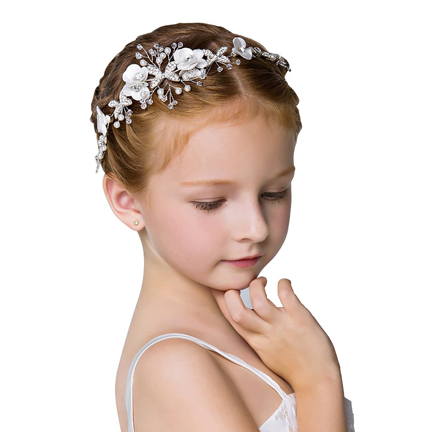 Ideal Swan Girl Headpiece Accessory, Girl Hairbands Pearl Crystal Headband Princess Wedding Bride Hair Pins Clips Tiara For Wome