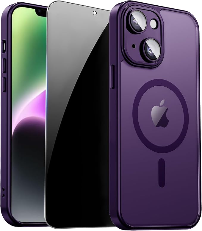 for iPhone 14 Plus Case with Privacy Screen Protector and Camera Protection