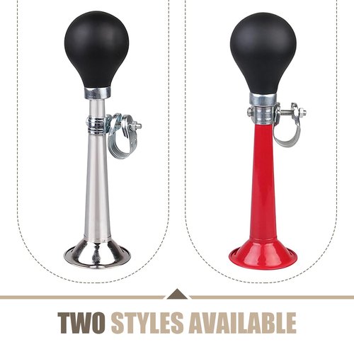 Bawkars Bike Horn, 7.87" Classic Horn Metal Squeeze Clown Horn, Loud High Volume Bicycle Horn for Adults, Fits Bicycles, Motorcycles, ATV (Red)