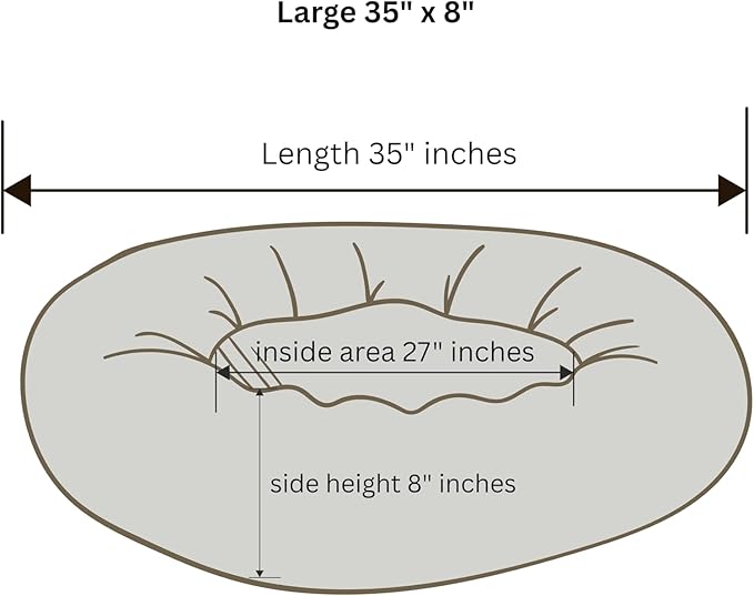 Organic Cotton Canvas Dog Bed: Removable Cover, Natural Fill - Made in USA (Tan, Large 35" x 8" inches)
