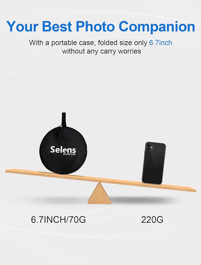 Selens 2 in 1 Foldable 17inch/45cm Light Reflecto, Collapsible Disc Photography