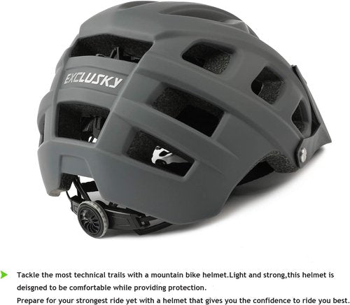 Exclusky Mountain Bike Helmet - Lightweight Adjustable Cycling Safety Gear for Men & Women