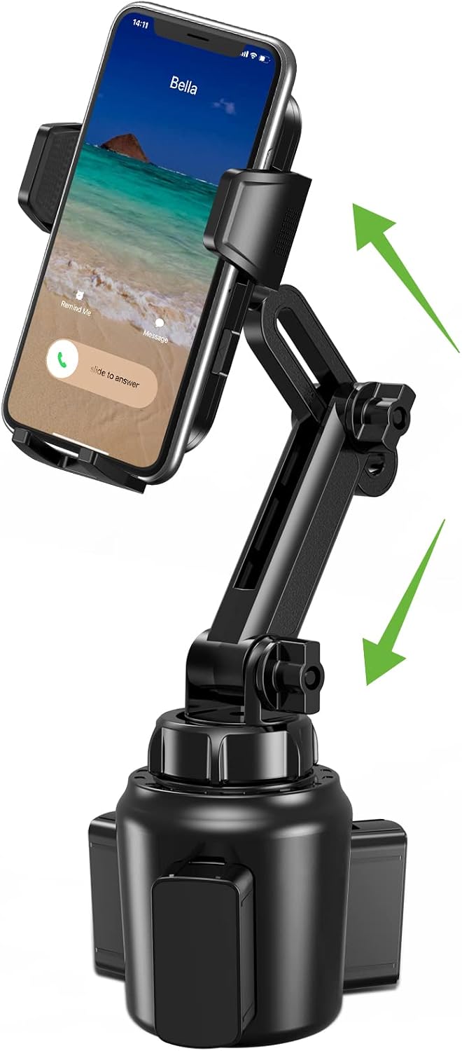 Cup Phone Holder for Car, No Shaking Car Phone Mount with Expandable Base