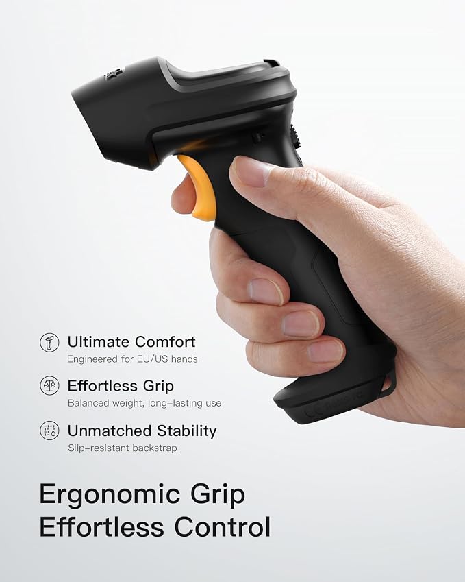 Inateck Barcode Scanner, Wireless Scanner, 1 Charge 180 Days Standby, 35M Range