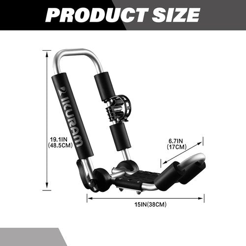 **Skiennix Aluminum Kayak Roof Rack - Folding J-Style Carrier with Roller & Door Step for SUVs**