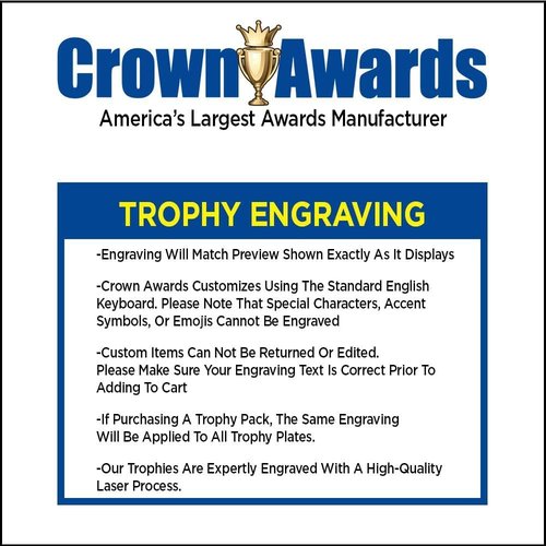 Crown Awards Achievement Trophy - Gold Award Ceremony Trophy | 8.5" with Free Engraving