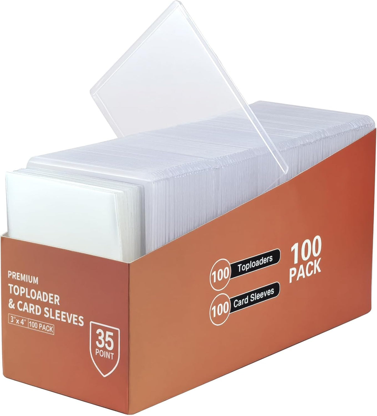 Skiennix 200 Card Sleeves Top Loaders - Durable Hard Plastic Protectors for Trading Cards | 3" x 4" Size