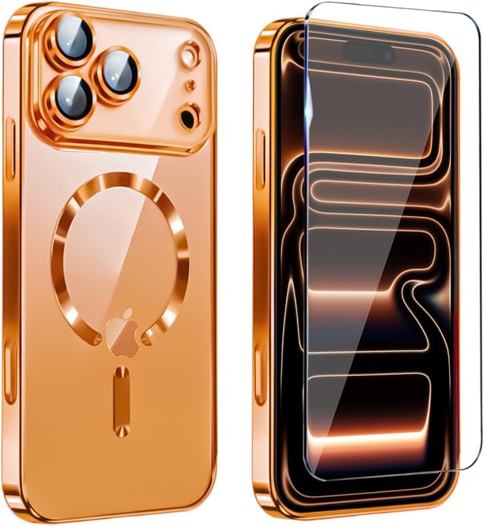 Magnetic Glossy Case for iPhone 17 Pro Max, iPhone 17 ProMax Phone Case Slim