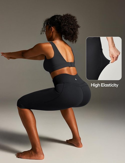 Ewedoos Capri Leggings - High Waisted Knee Length with Pockets for Women | Compression Yoga Pants
