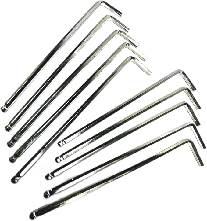 10pcs 4mm Ball End Allen Wrench sets,4mm Hex Key Wrench set,4mm ball end Hex Driver allen key Door Key L Shaped hex wrench set with Long Arm 139mm lengh.4mm ball end hex wrench