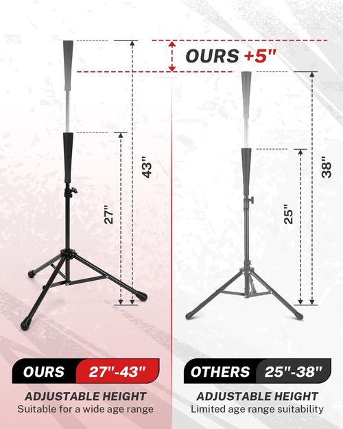 Gonex Baseball Batting Tee - Collapsible Portable Tripod Stand with Carrying Bag - Ideal for Softball Practice